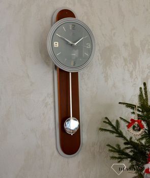 Zegar ścienny do salonu JVD drewno ze szkłem NS17014 41 to ozdobny, prosty zegar pasujący do każdego wnętrza. Ciekawa stylizacja zegara drewnianego ze szkłem. wymarzony prezent (1).JPG